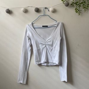 brandy melville sinched white top